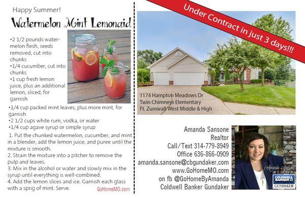 Under Contract in 3 days! Like me on fb for fun recipes @GoHomeByAmanda