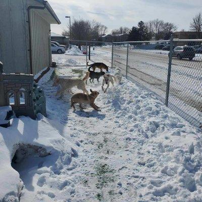 Outside Playcare time in the snow