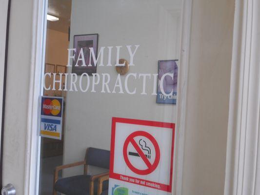 Walking in our front door into the Waiting Room.  (You won't be spending much time waiting, though.)