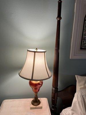 Antique lamp with new shade from Brown's