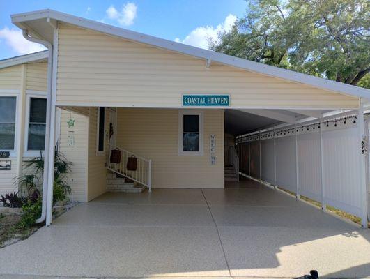 Epoxy carport after pictures