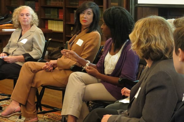 Venly Chair Andrea and State Director Chiderah discuss opportunities for growth at the Women's Business Conference.