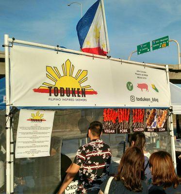 Filipino skewers food booth