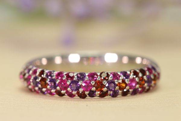 Amethyst, Garnet & Ruby Band