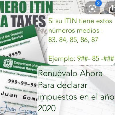 Don't forget to Renew your ITIN to claim your 2019 taxes !