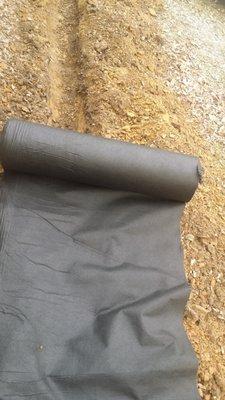 Installing the Drainage Fabric for French Drain