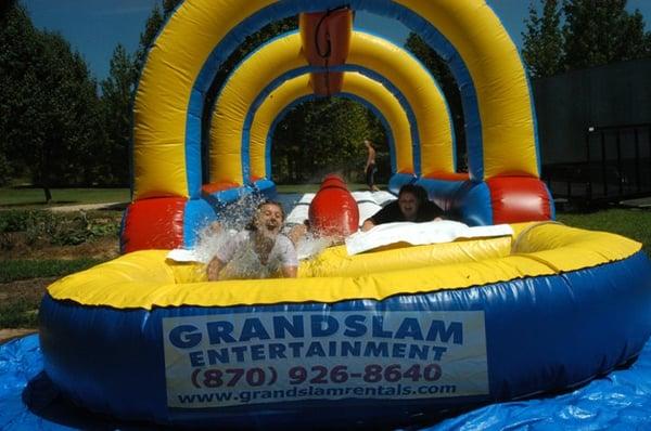 Grandslam's 40' Dual Lane Slip n Slide with pool