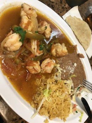 Camarones rancheros for only $12.99