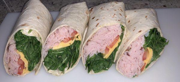 Spinach Turkey Wraps