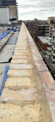 Limestone coping installation