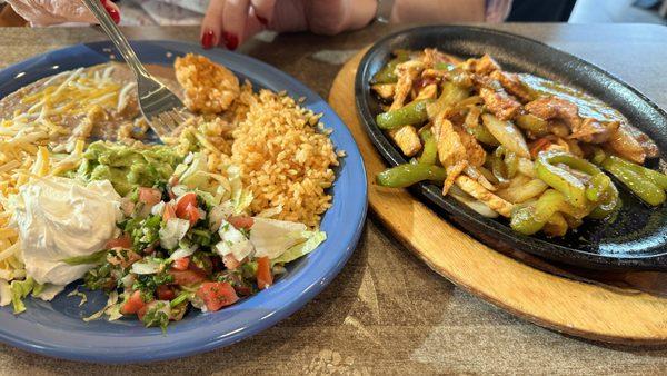 Chicken fajitas.