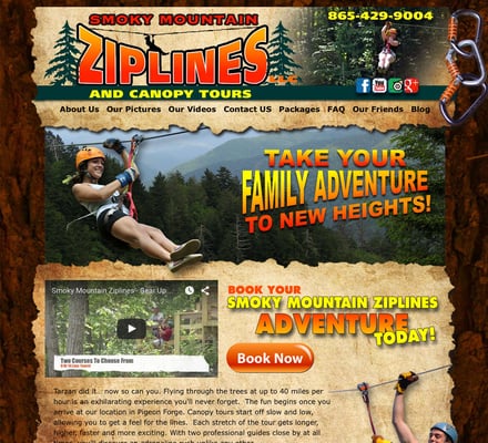 Smoky Mountain Ziplines Website