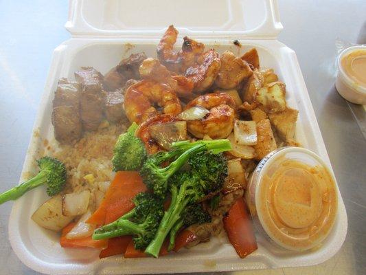 Steak/Chicken/Shrimp combination w/ Fried Rice