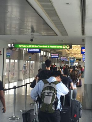 Entering AirTrain boarding area at Jamaica Station