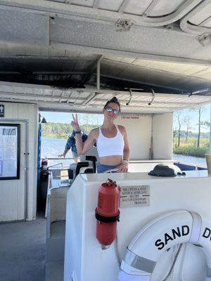 Boat Yoga with our friends at Sand Dollar Cruises