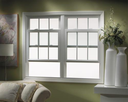 twin double hung vinyl window