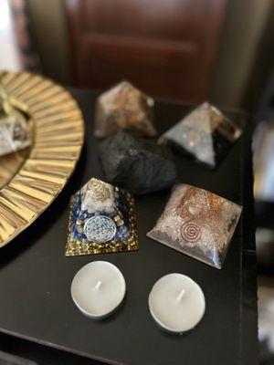 These crystals channel energy. You can feel them heat up around you!