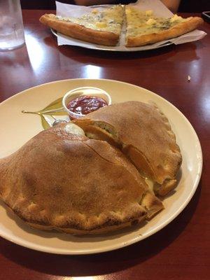 Calzone was very good and cheesy!! but wish they added more pepperoni and took out some of the cheese.