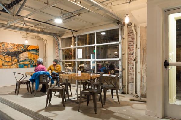 Reclaimed wood & natural lighting.