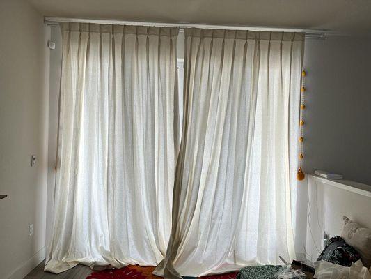 Shades and curtain