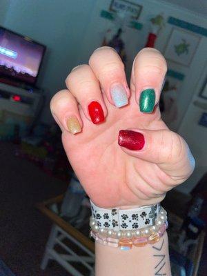 Xmas colors. Winter collection. The white is from the mermaid collection gel colors