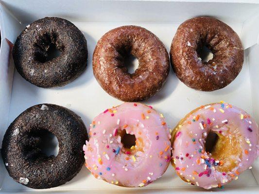 Half dozen (Chocolate Glazed, Pumpkin, Strawberry Sprinkles)