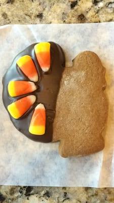 Turkey shaped gingerbread cookie!