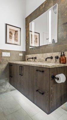 Floating vanity in our master bathroom