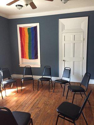 Group Room One set up for The LGBTQ Recovery Group.