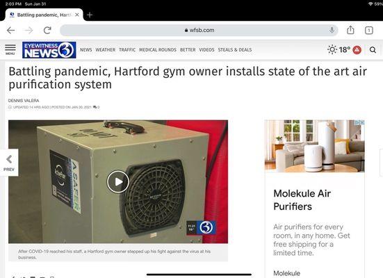 Air Purification helps a Hartford gym