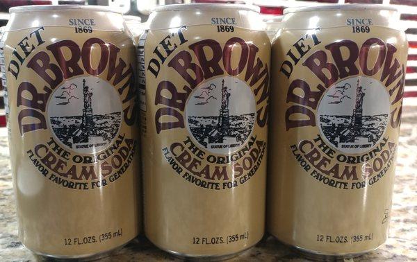 A six-pack of Dr. Brown's Diet Cream Soda