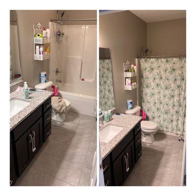 Before and after on a bathoom.