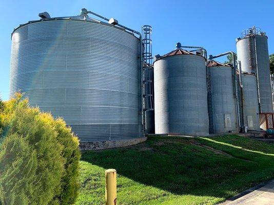 These are our silos! We are a proud Farm-to-Table company.