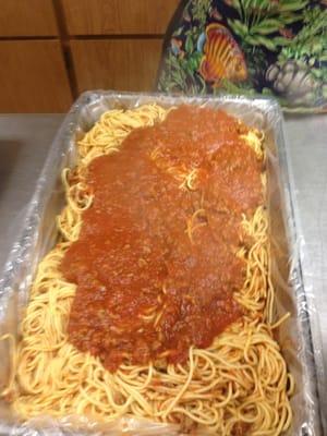 Spaghetti is on!!  Come and get it!!!!