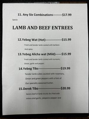 Halal carry out menu