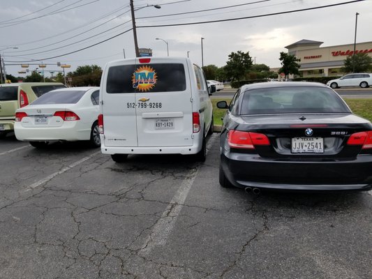 Their company vehicle parked so close to my car I couldn't open the door to squeeze in. Common courtesy isn't a strong suit. Trustworthy???