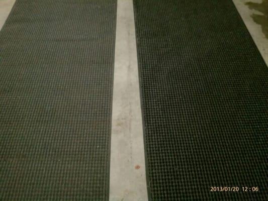 Entry mat before and after cleaning