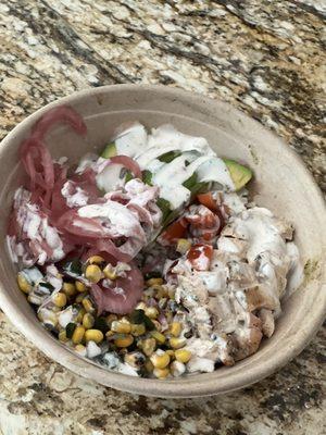 Sunset Cliffs rice bowl (presentation was much better but looked so good I started eating before snapping a picture).