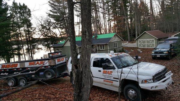 Another Showcase Roof by Bear Renovations in progress . Sugar Camp, Wi