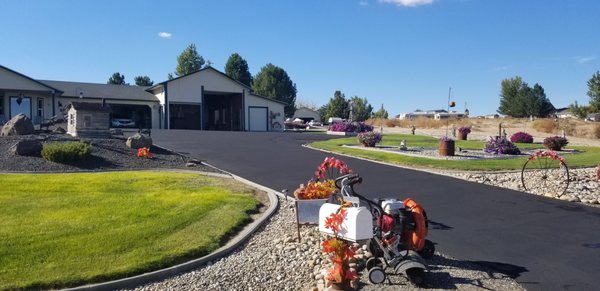 Residential driveway. Crack sealing and sealcoated Caldwell, Idaho