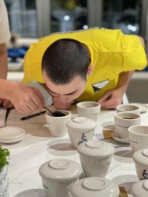 Cupping our Coffee Beans for Excellent