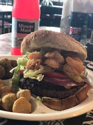 Surf and turf Voodoo burger is absolutely delicious.