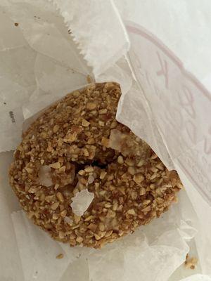 The nutty donut. The last one I own. It is delicious, even 2nd day warmed for a few seconds in the microwave.