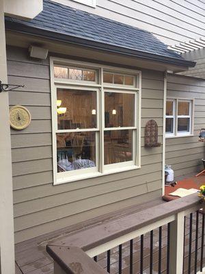 Before:  two double hung wood windows