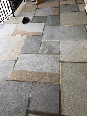 Stone patio cleaning