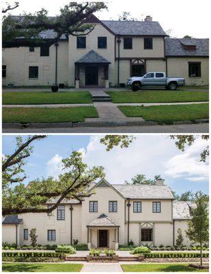 Before and after of this historic property we completed in Old Braeswood.