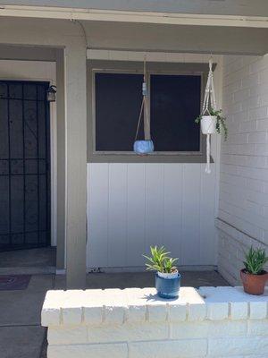 Original bathroom window, facing front of the house.