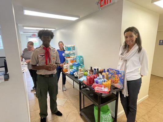 Eagle Scout project delivered donations to the young adults and babies in need of love