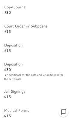 Notary Service Fees