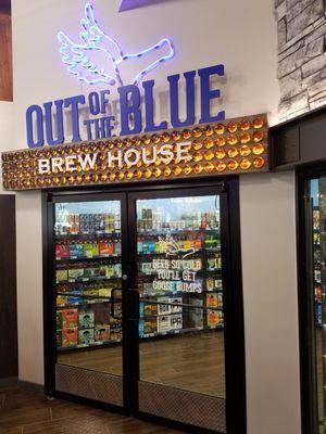 A huge walk-in beer cooler at the Blue Goose  Market in Lake Oswego, Oregon